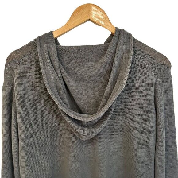 T Alexander Wang Grey 100% Cotton Knit Hooded Crewneck Sweater Size Small - Picture 4 of 6